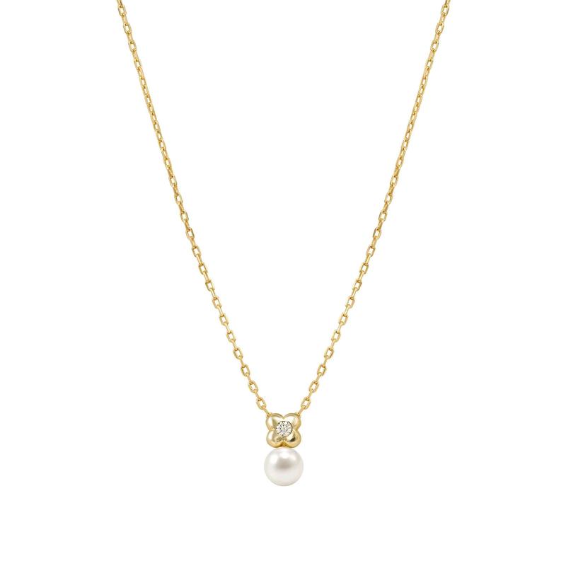 Nomination Pearls Loop Necklace, Four-Leaf Clover and Pearl