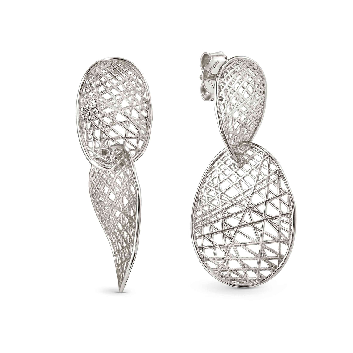 Nomination Leaf of Light Double Oval Earrings