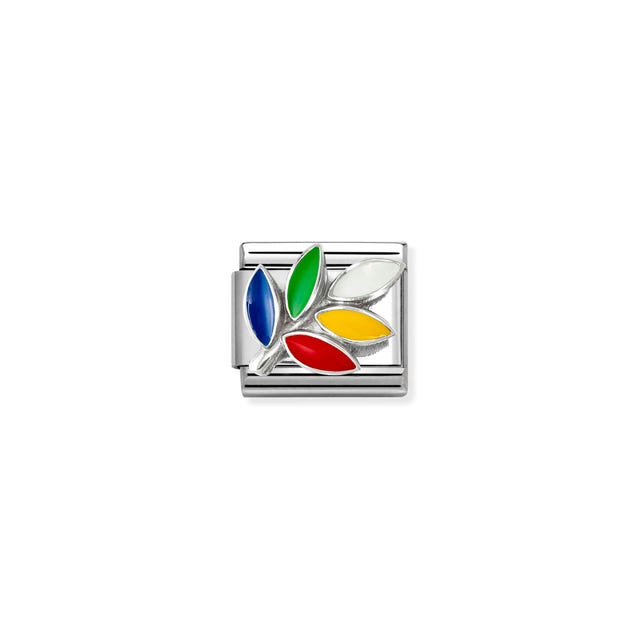 Nomination Composable Classic Link Silver Rainbow Olive Branch Charm
