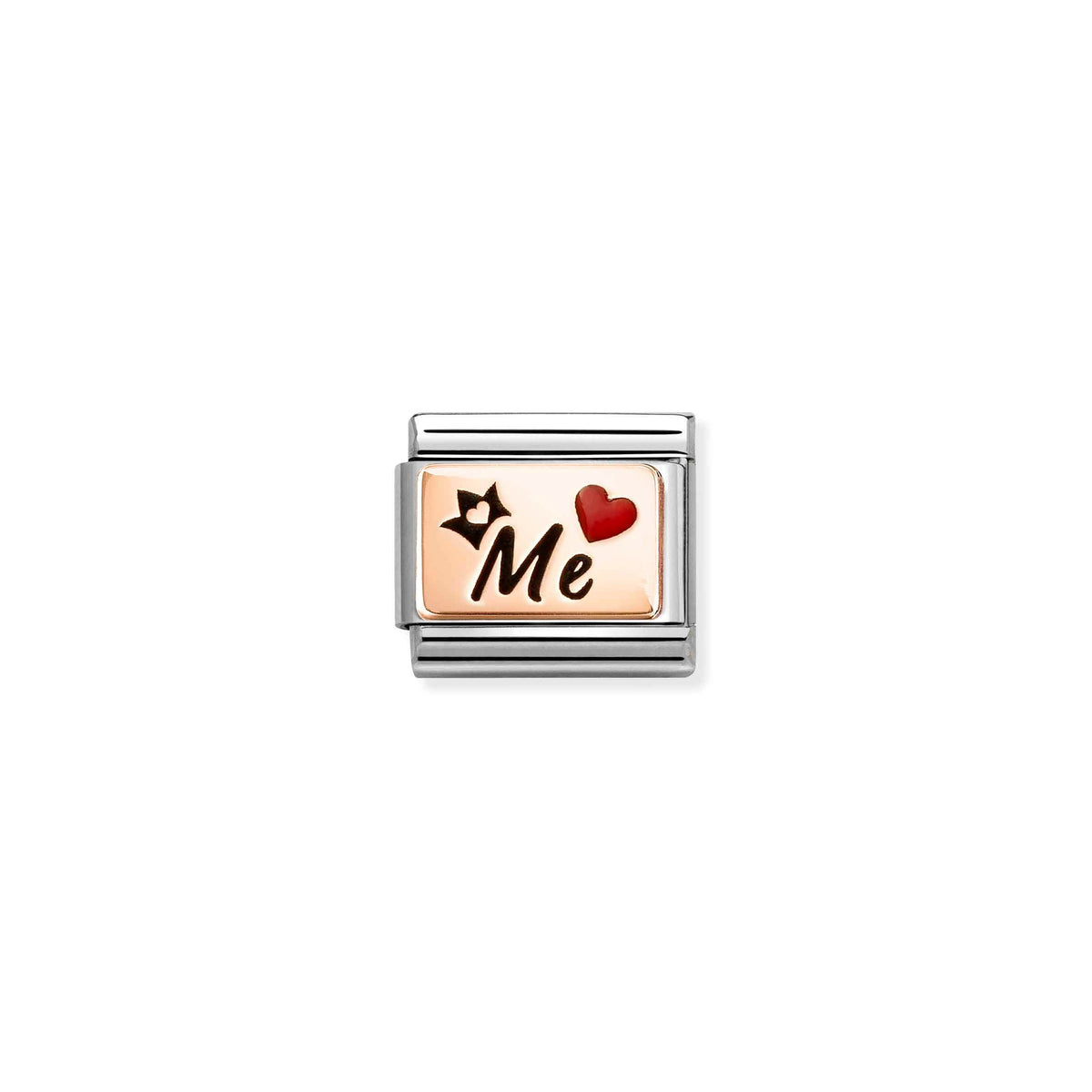Nomination Composable Link Me, Heart and Crown, 9K Gold Enamel