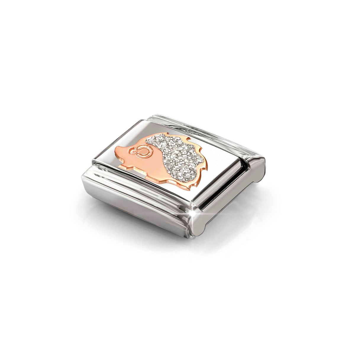 Nomination Composable Link Hedgehog with Glitter, 9K Gold Enamel