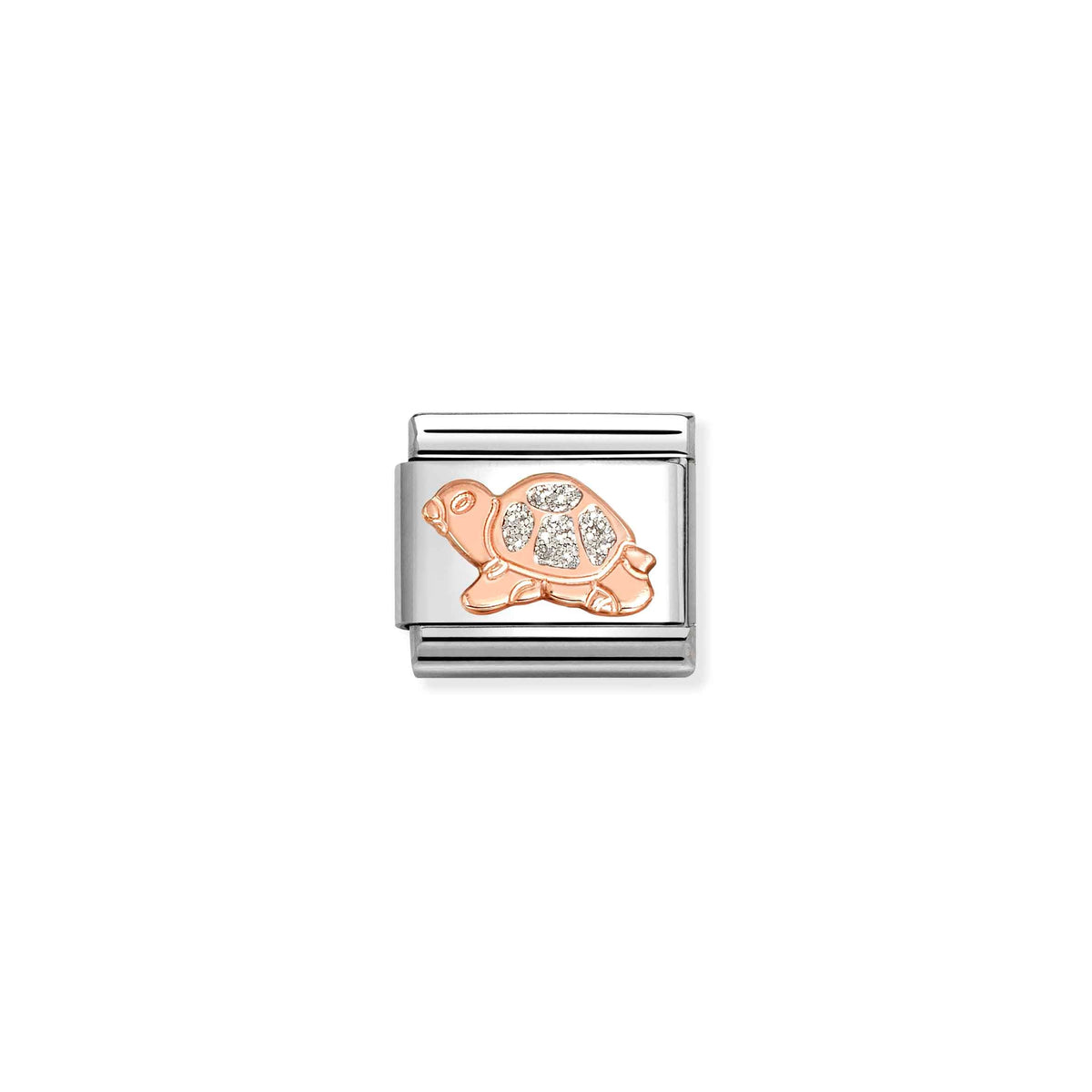 Nomination Composable Link Turtle with Glitter, 9K Gold Enamel