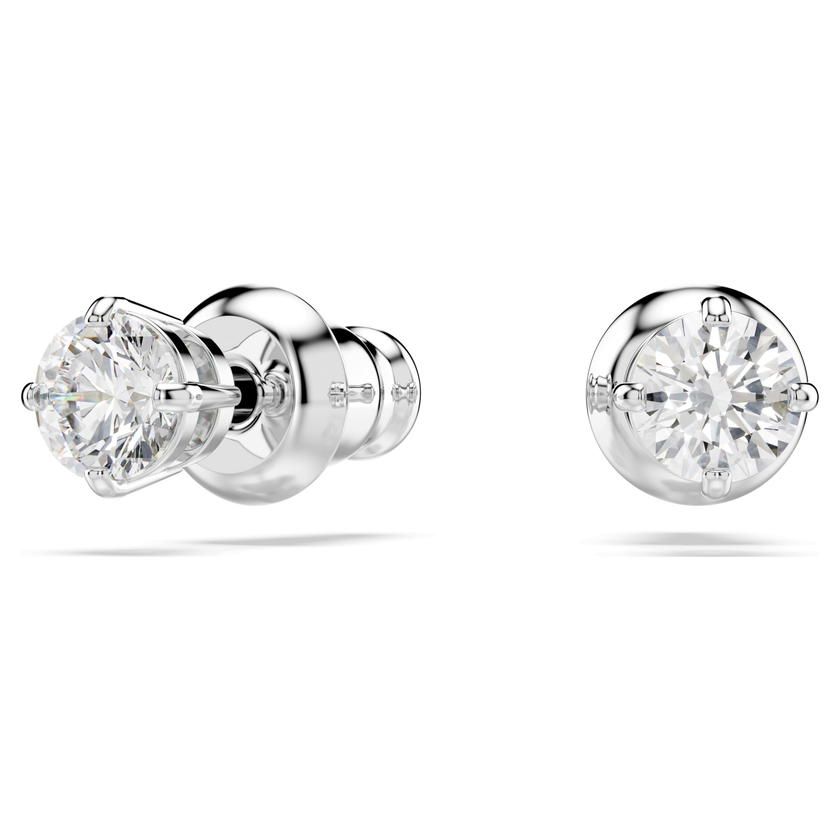Swarovski Stilla Attract Round Cut White Rhodium Plated Stud Earrings