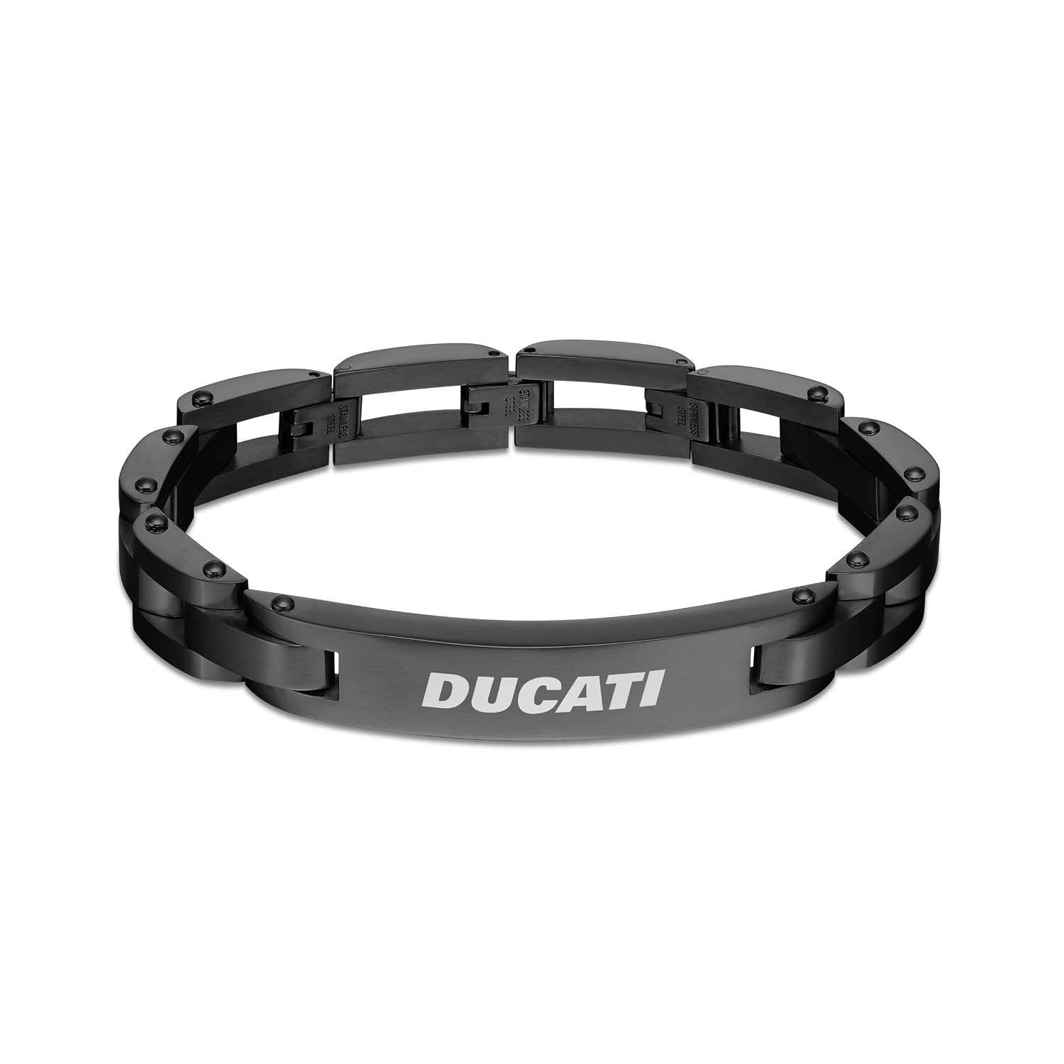 Ducati Force DTAGB0005002 Men's Bracelet Black Leather Stainless Steel