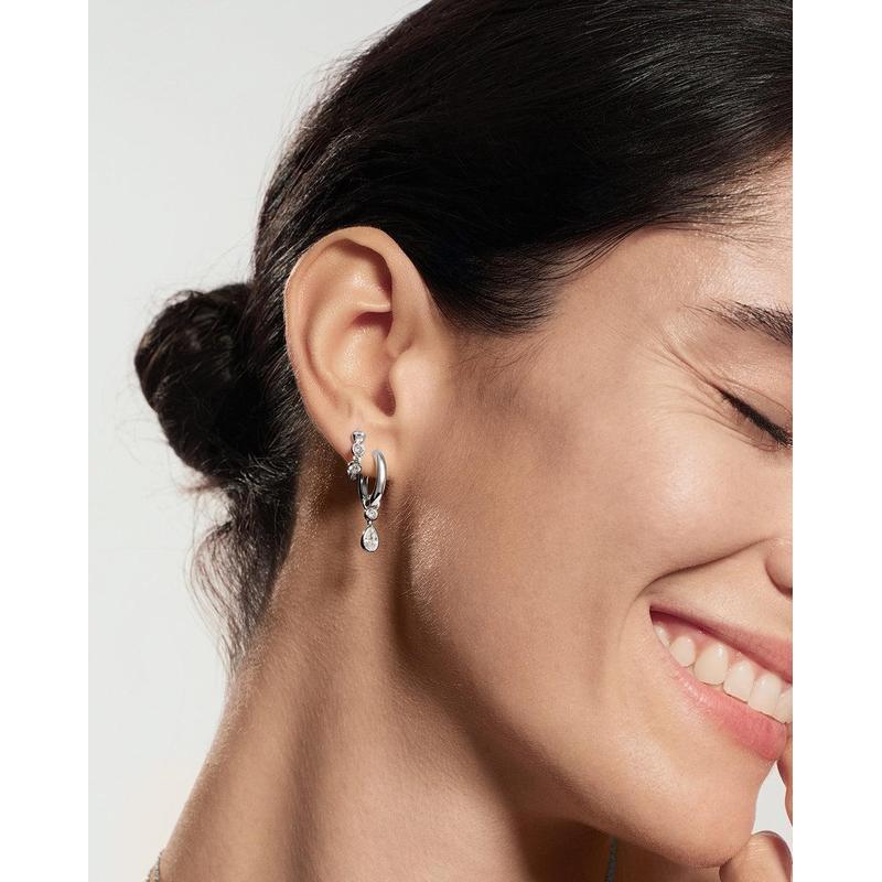 Ania Haie Alternating Half-Bezel Huggie Hoop Women's Earrings