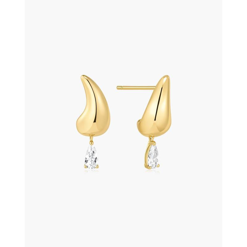 Ania Haie Curved Teardrop Dangle Stud Earrings