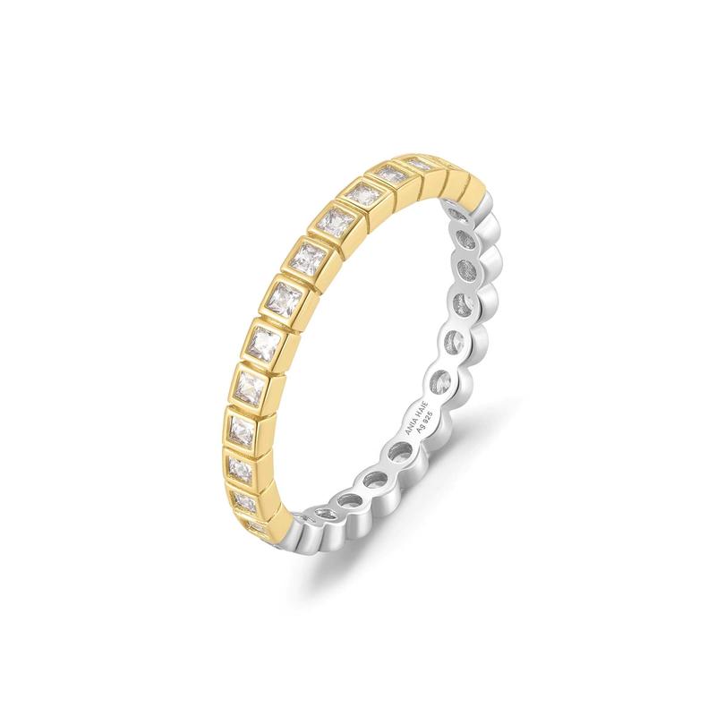 Ania Haie Elegant Two-Tone Square Circle Bezel Ring