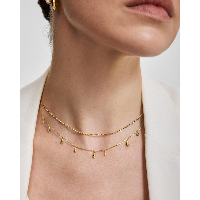 Ania Haie Fluid Light Polished Teardrop Station Necklace