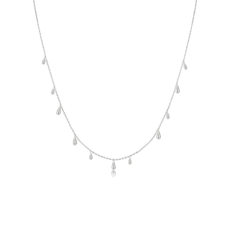 Ania Haie Fluid Light Polished Teardrop Station Necklace
