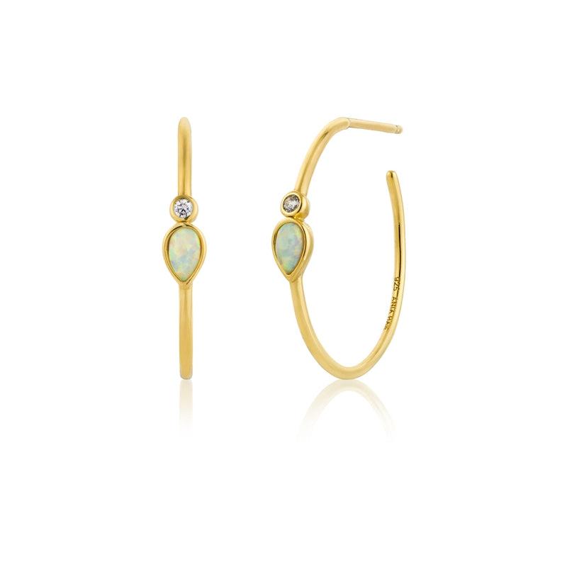 Ania Haie Glow Opal Raindrop Hoop Earrings