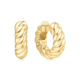 Ania Haie Gold Bold Texture Medium Huggie Hoop Earrings