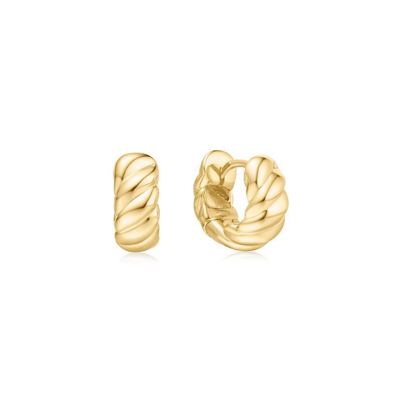 Ania Haie Gold Bold Texture Small Huggie Hoop Earrings