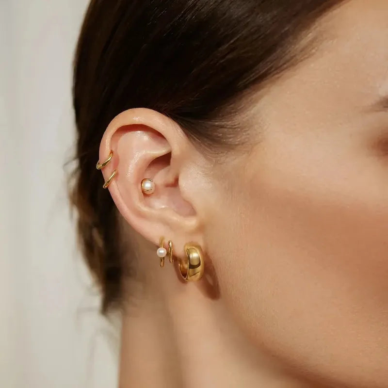 Ania Haie Gold Chubby Medium Huggie Hoop Earrings