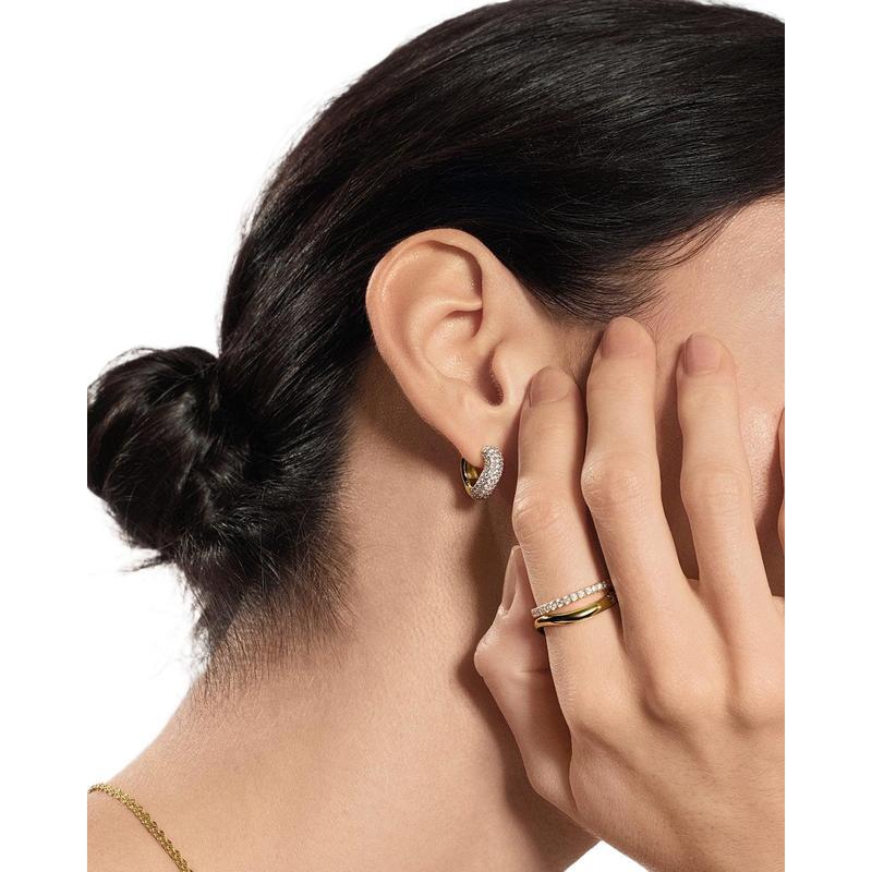 Ania Haie Gold Chunky Pave Wave Huggie Hoop Earrings