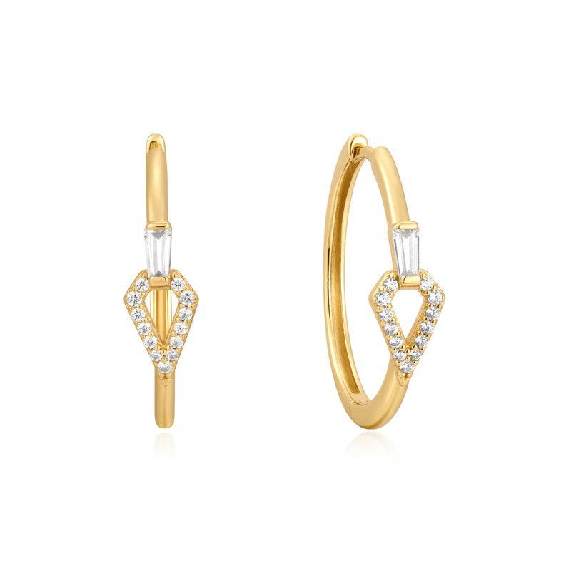 Ania Haie Gold Cubic Ziconia Geometric Hoops