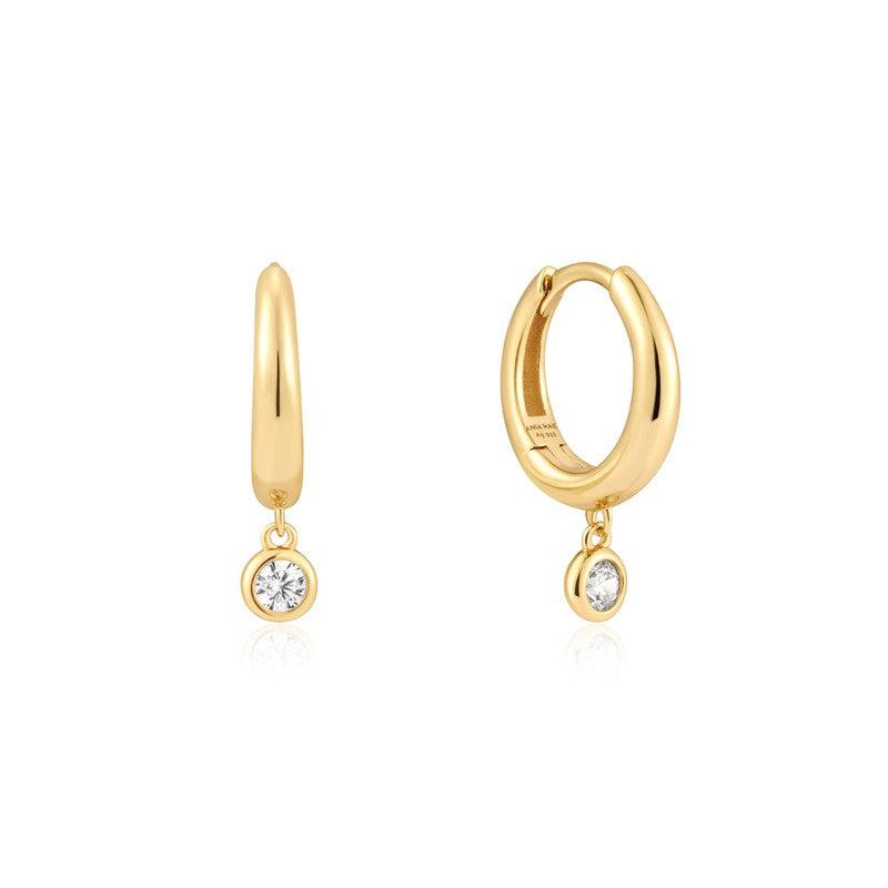 Ania Haie Gold Cubic Zirconia Drop Huggies