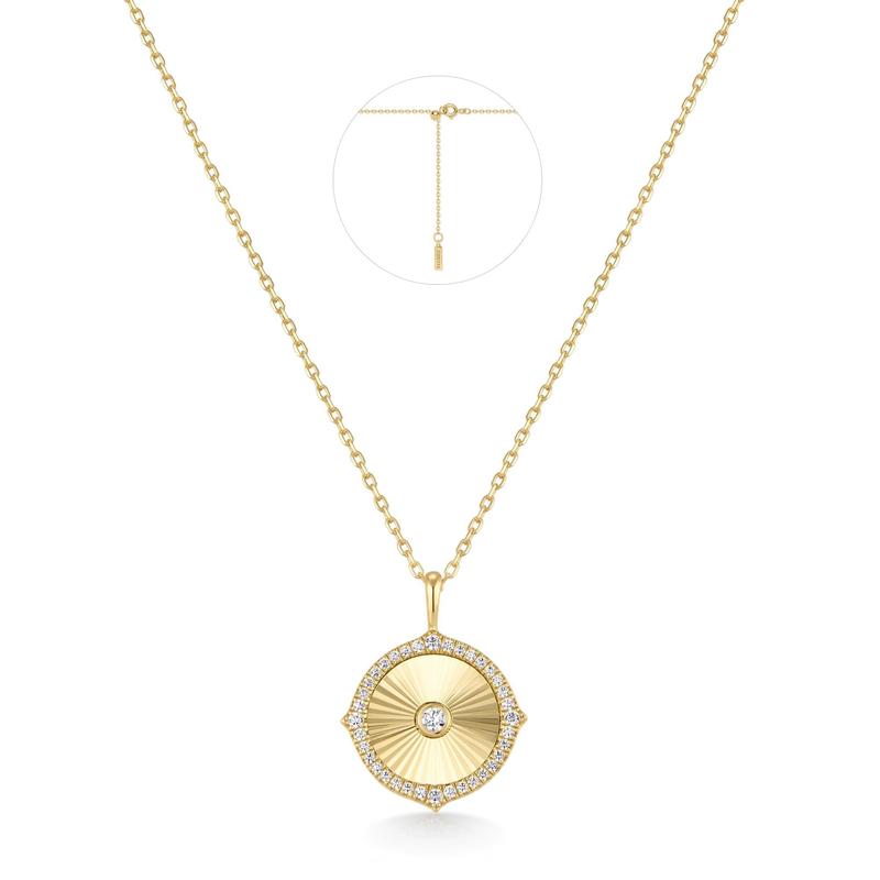 Ania Haie Gold Diamond-Cut Sunny Disc Necklace