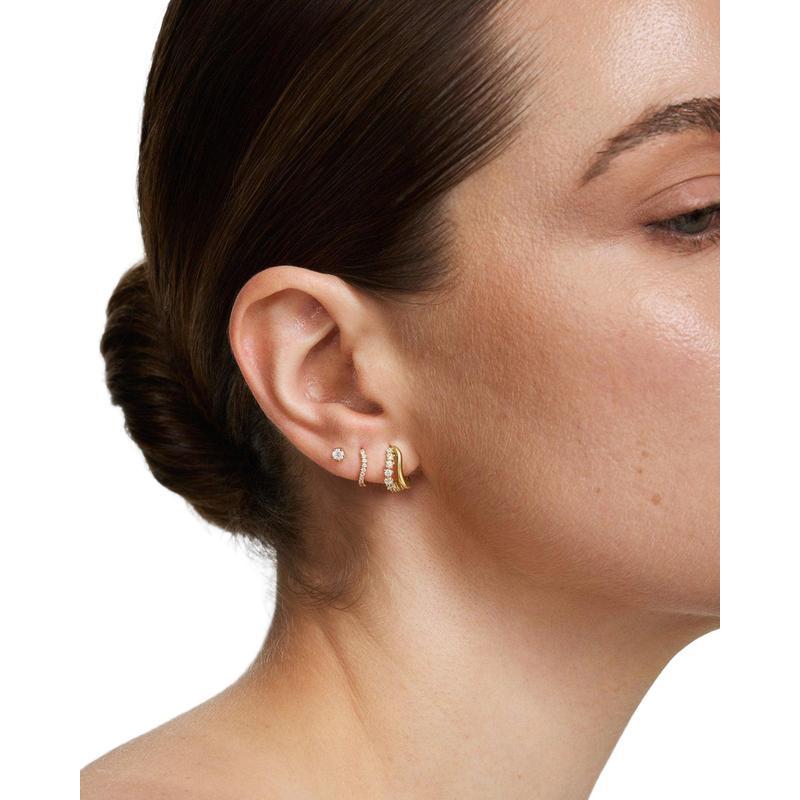Ania Haie Gold Duet Wave Huggie Hoop Earrings