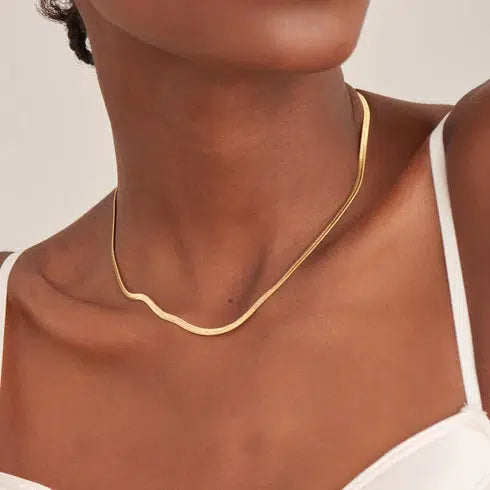 CLASSIC WIDE SNAKE CHAIN NECKLACE (gold) – Mint Boutique