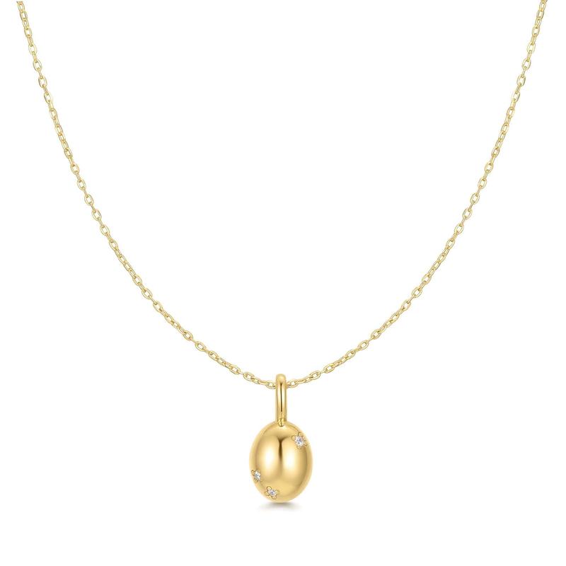 Ania Haie Gold Floral Oval Pendant Necklace