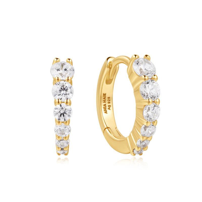 Ania Haie Gold Gradient Pave Huggies