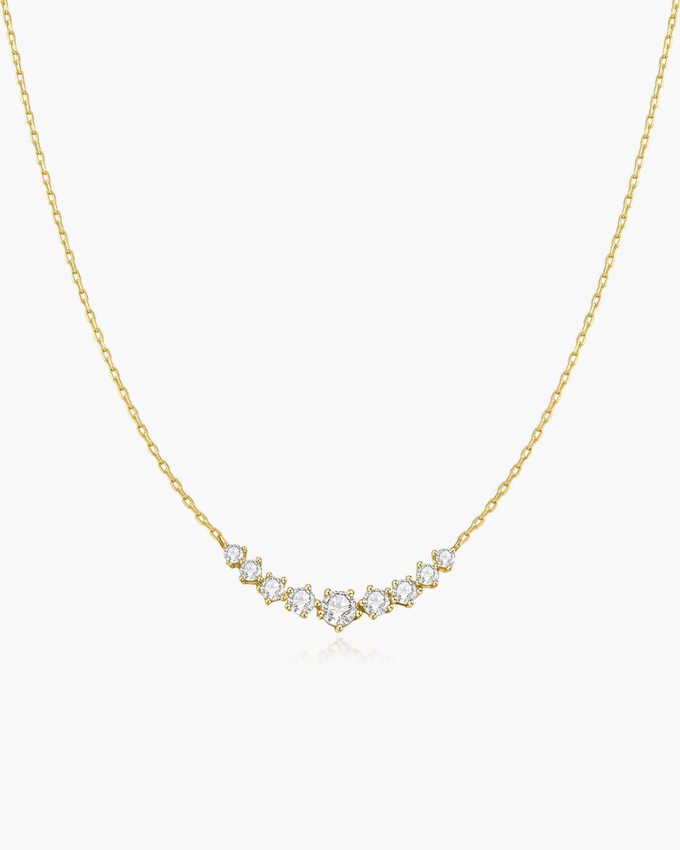 Ania Haie Gold Graduated Pave Arc Necklace