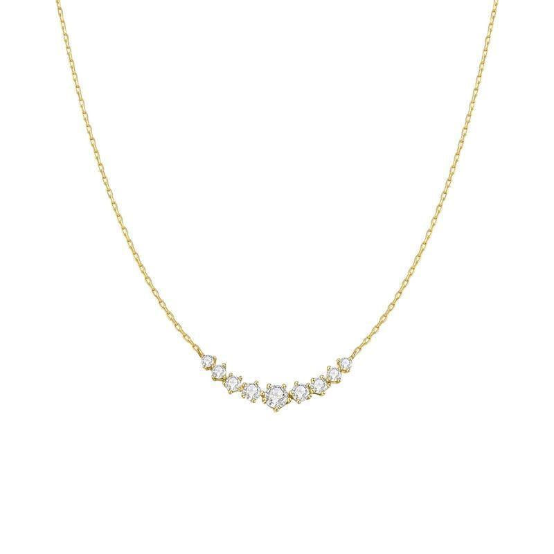 Ania Haie Gold Graduated Pave Arc Necklace