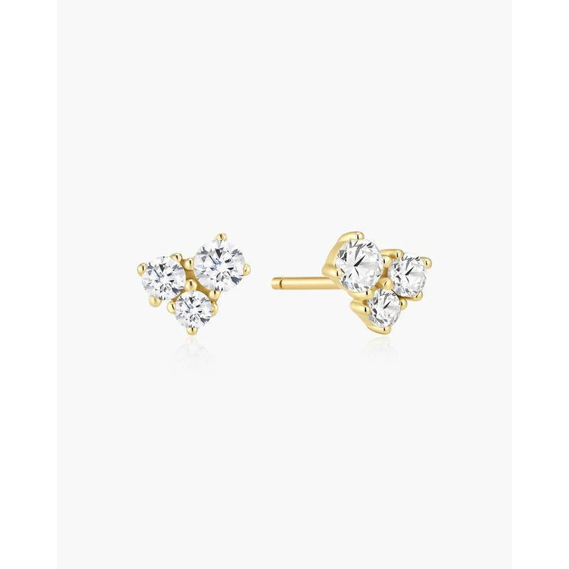 Ania Haie Gold Graduated Trinity Stud Earrings