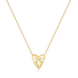 Ania Haie Gold Heart Kiss Pave Necklace