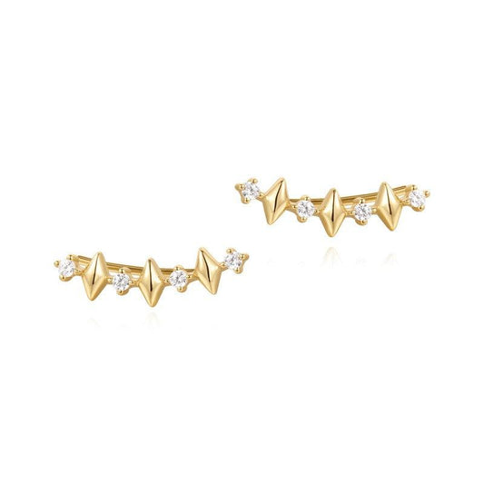 Ania Haie Gold Multi Sparkle Climber Studs