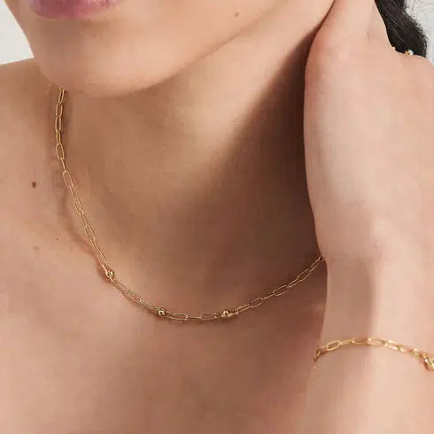 Ania Haie Gold Orb Link Chunky Chain Necklace