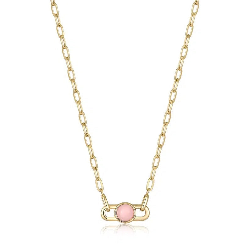 Ania Haie Gold Orb Rose Quartz Link Necklace