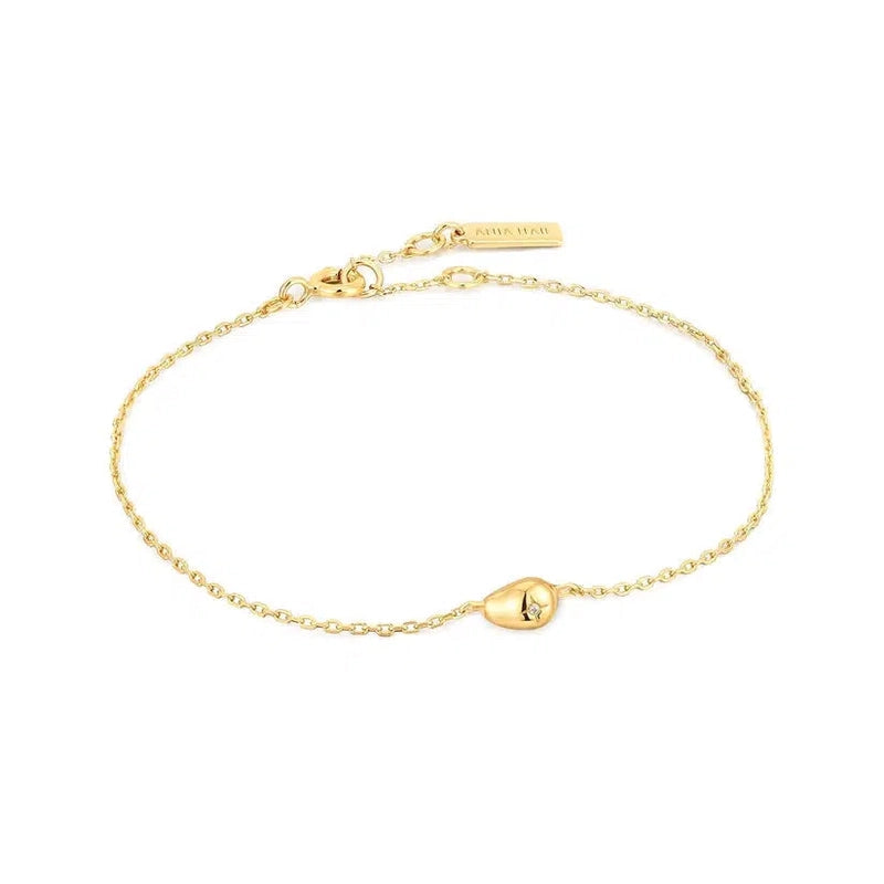 Ania Haie Gold Pebble Sparkle Chain Bracelet