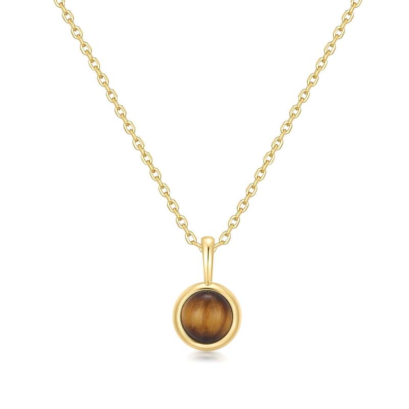 Ania Haie Gold‑Plated Tiger Eye Pendant Necklace in 925 Sterling Silver