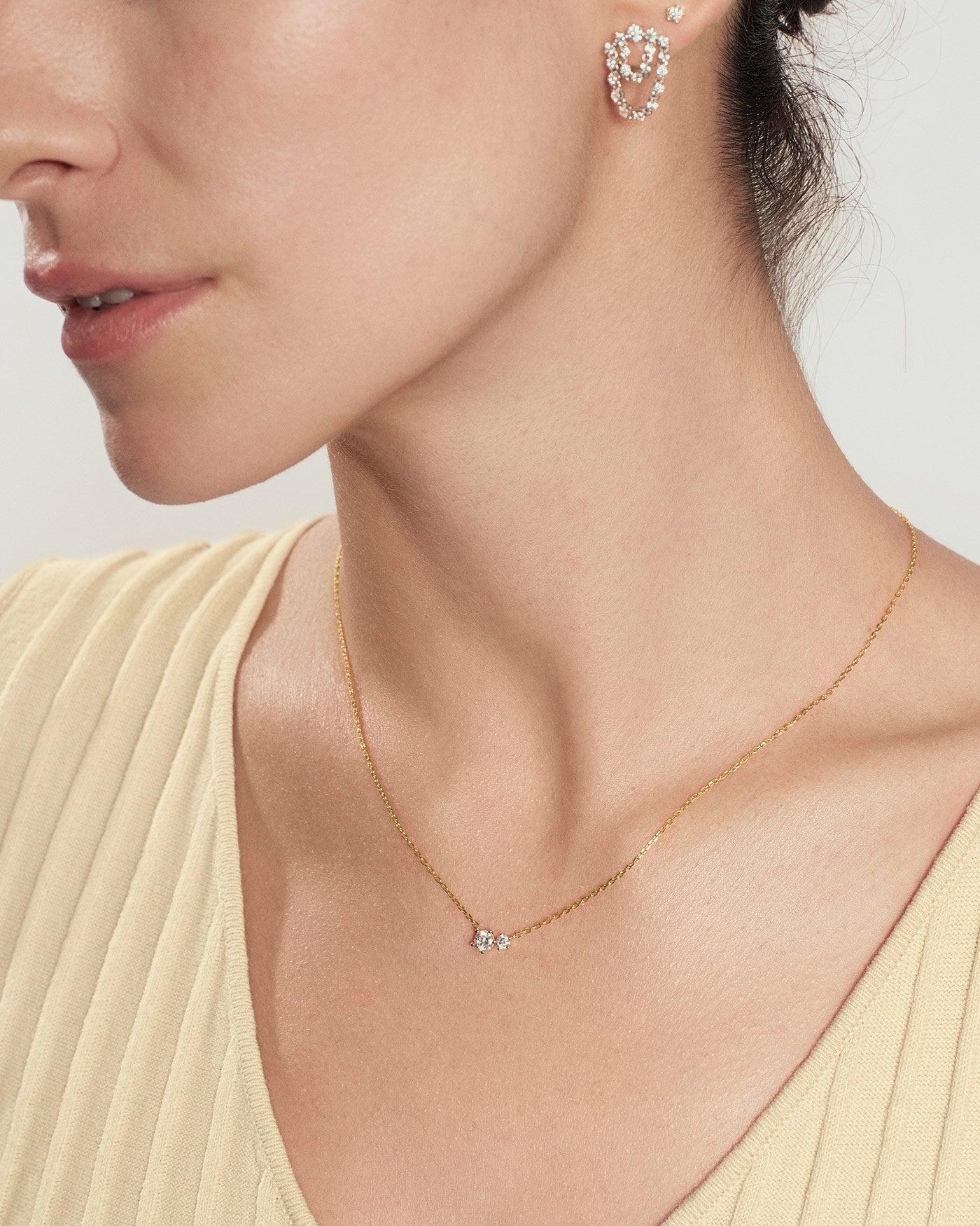 Ania Haie Gold Prong Set Duo Necklace