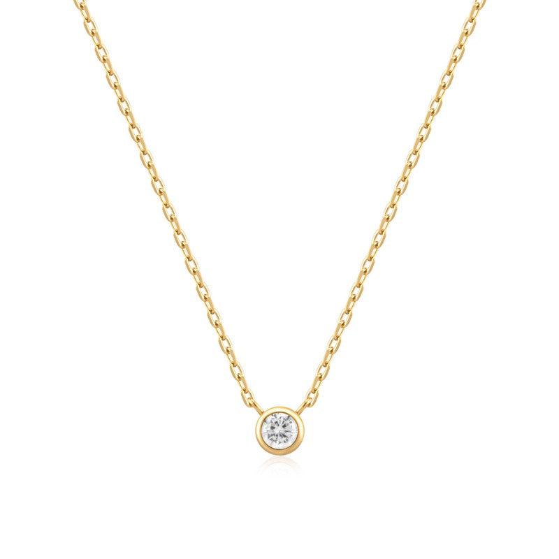 Ania Haie Gold Round Solitaire Cubic Zirconia Necklace