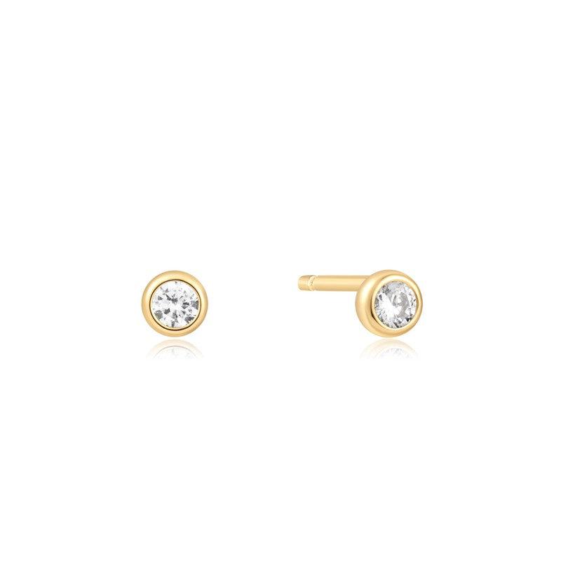 Ania Haie Gold Solitaire Cubic Zirconia Studs