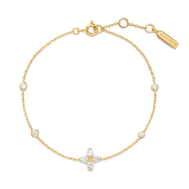 Ania Haie Gold Sparkling Lucky Clover Bracelet