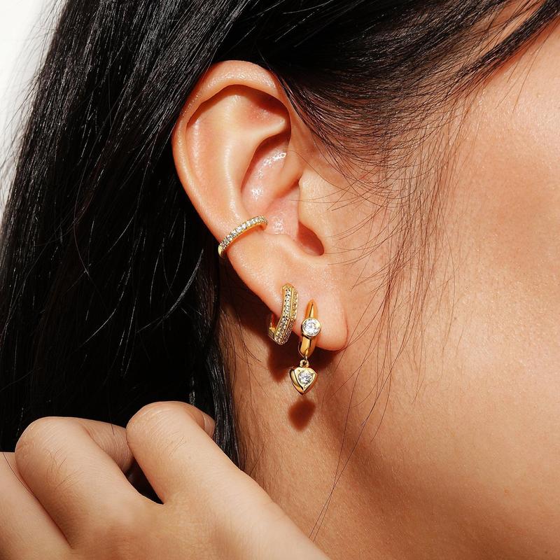 Ania Haie Sparkling Shield Huggie Hoop Earrings