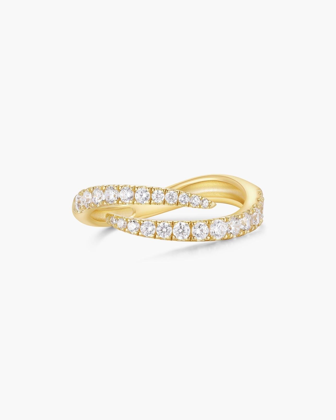 Ania Haie Gold Spiral Pave Adjustable Ring