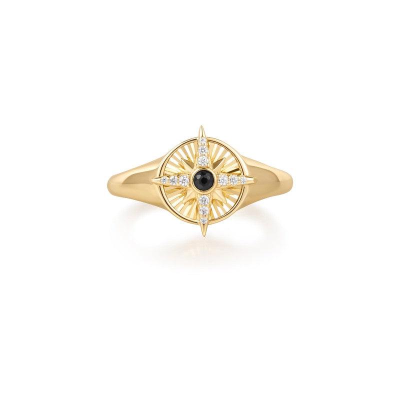 Ania Haie Gold Star Signet Ring