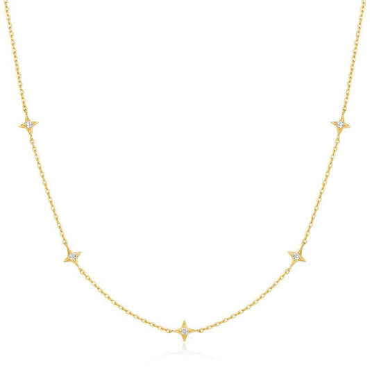 Ania Haie Gold Stars Station Necklace