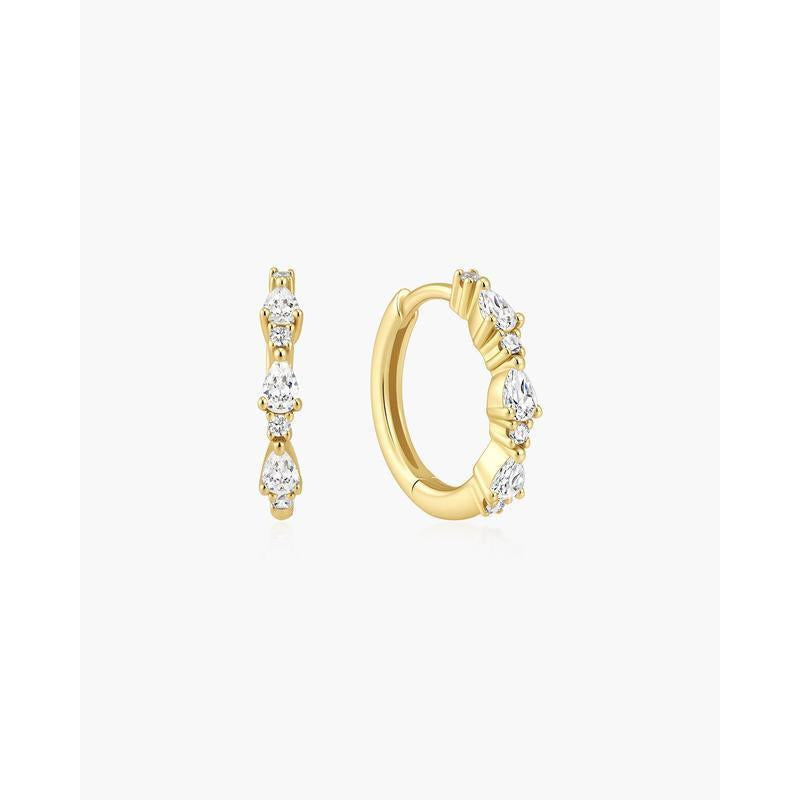 Ania Haie Gold Teardrop Trio Huggie Hoop Earrings