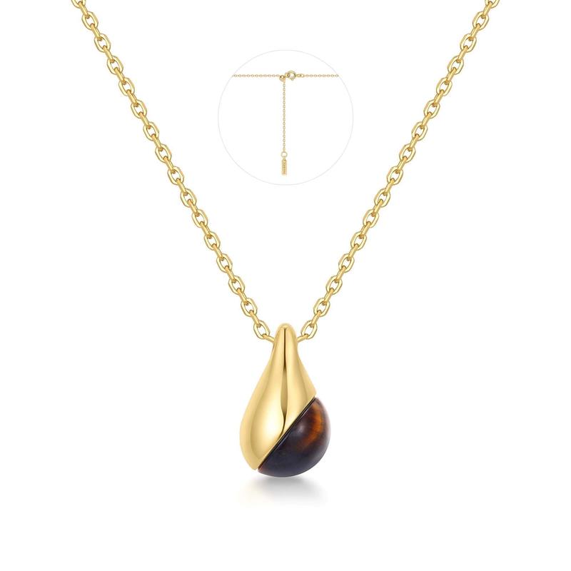 Ania Haie Gold Tiger Eye Droplet Pendant Necklace