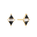 Ania Haie Gold Triangle Black/White Cubic Zirconia Studs