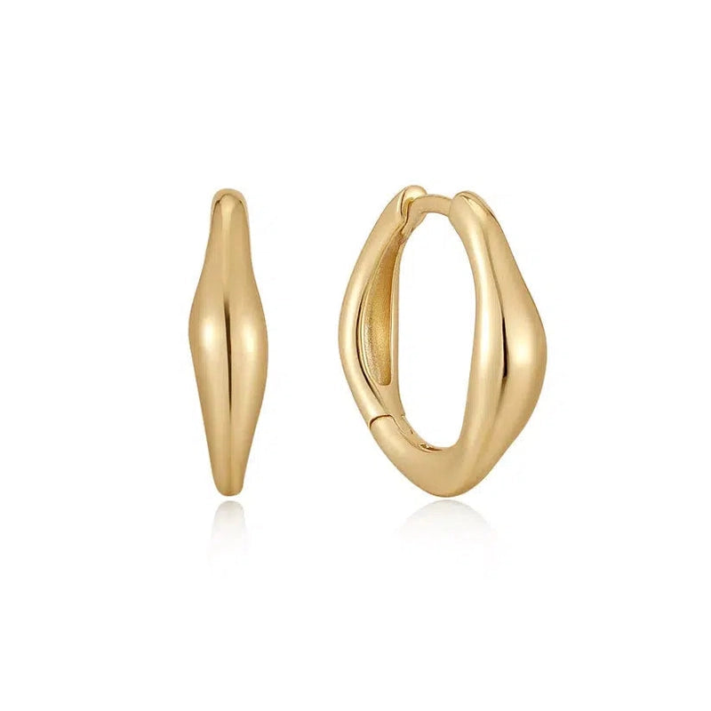 Ania Haie Gold Wave Huggie Hoop Earrings