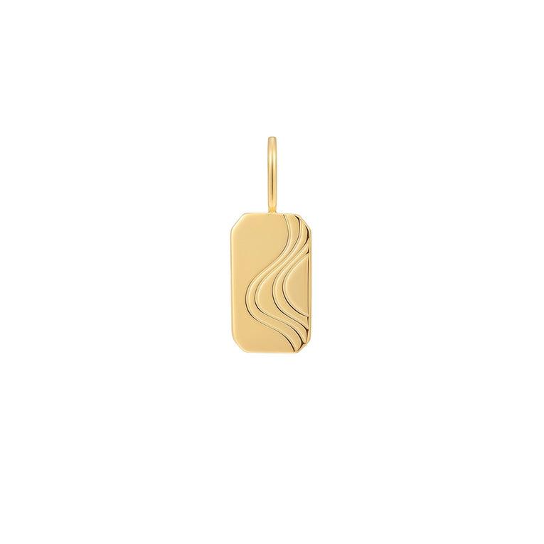 Ania Haie Gold Wave Tag Charm