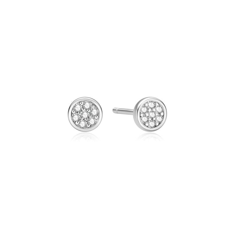 Ania Haie Luna Gaze Small Pavé Disc Stud Earrings