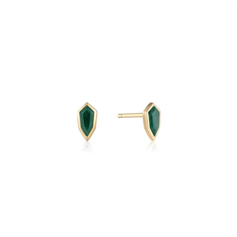 Ania Haie Malachite Emblem Stud Earrings