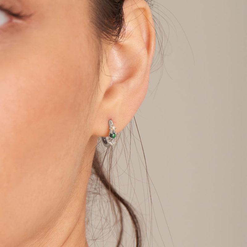 Ania Haie Malachite Star Huggie Hoop Earrings